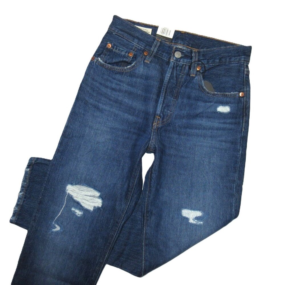 NWT Levi's 501 Original in Market Grammar Destroyed High Rise Straight Jeans 25 - Picture 5 of 10